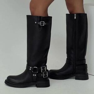 Billini Kaylen Riding Moto Knee High Boots Black NEW Women’s 8